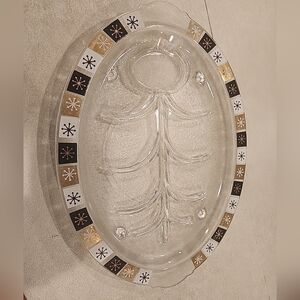 Vintage MCM Large Glass Serving Platter